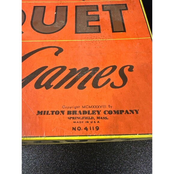 1938 Milton Bradley Floor Croquet 5 Games Vintage Wood Toy Set No.4119 - Picture 10 of 10